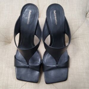 Reformation Black Heeled Sandals